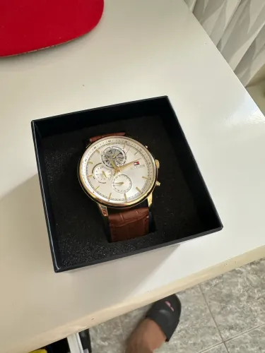  RELÓGIO TOMMY HILFIGER MASCULINO COURO MARROM 