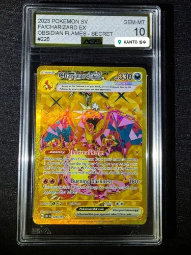 Pokémon Charizard EX 228 Obsidian Flames Slab AGS10