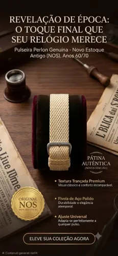 Pulseira para relógio perlon vintage trancada.
