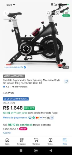 Bicicleta ergométrica 18 kl