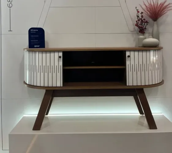 Rack Bancada Tv 55 Pol 1,36m Naturale c/ Off White NOVO Promoção