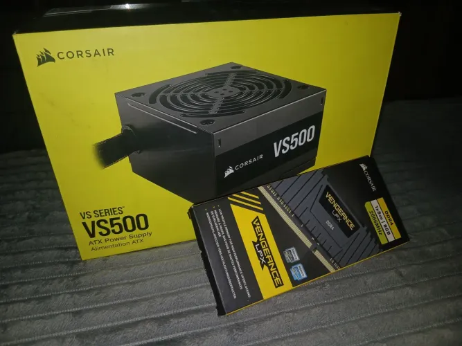 Fonte Corsair Vs500 + Memória Ram Corsair 8gb Vengeance!!!