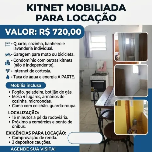 Kitnet mobiliada Itanhaém-SP