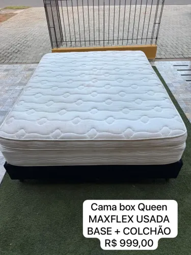 Colchão Queen MAXFLEX USADO COM BASE - Entrego!!