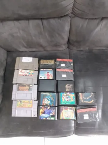 Lote De 16 Cartuchos De Super Nintendo , Master System e Mega Drive Aceitamos OLX PAY