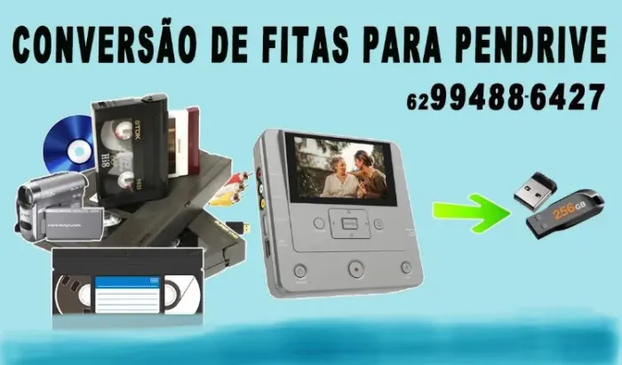 Conversão de fitas para HD, pendrive .