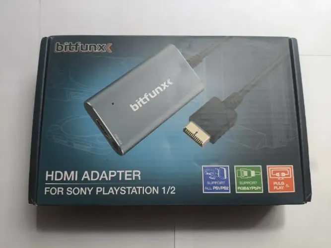 Adaptador Cabo HDMI Bitfunx Original para PS1 Playstation 1 e PS2 Playstation 2