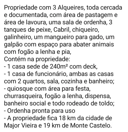 Vende-se três alqueires