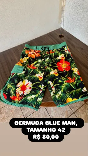 BERMUDA BOARDSHORT BLUE MAN, TAMANHO 42, NOVO