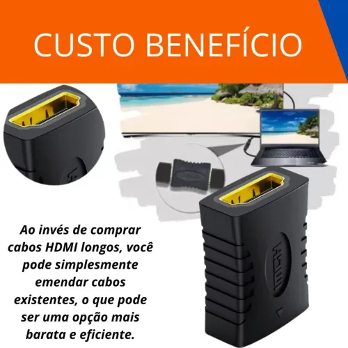 Adaptador para emenda de cabo HDMI
