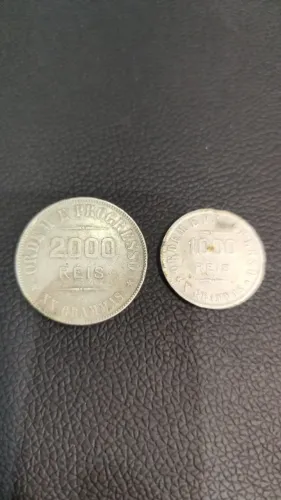 Moedas 2000 Reis e 1000 Reis