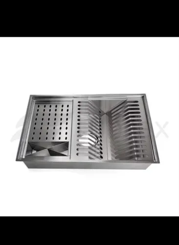Escorredor de inox para pia embutida 50x40 novo no plástico