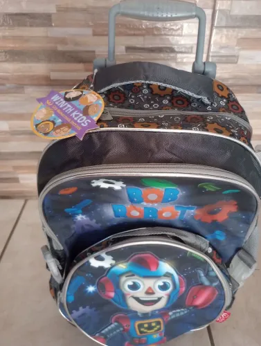 Mochila de carrinho 3D nova com lancheira e estojo