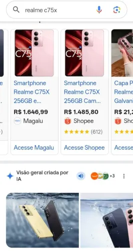 Celular 75x realme prova dagua
