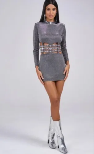 Vestido prata Mondabelle