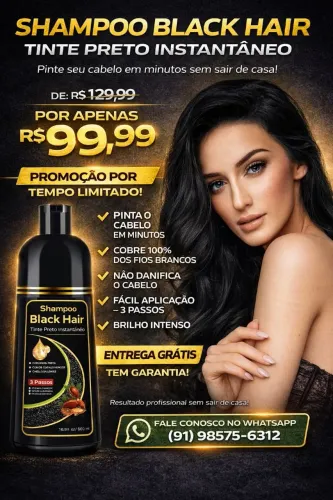 Shampoo pinta cabelo black hair dye ! Testado aprovado original 500ml.