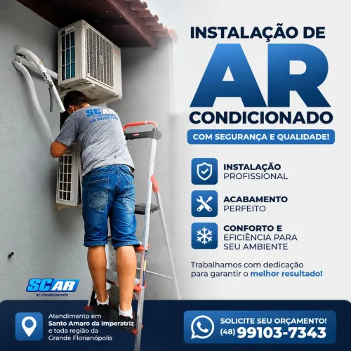 Instalação de ar condicionado, Infraestrutura, manutenção e higienização e venda