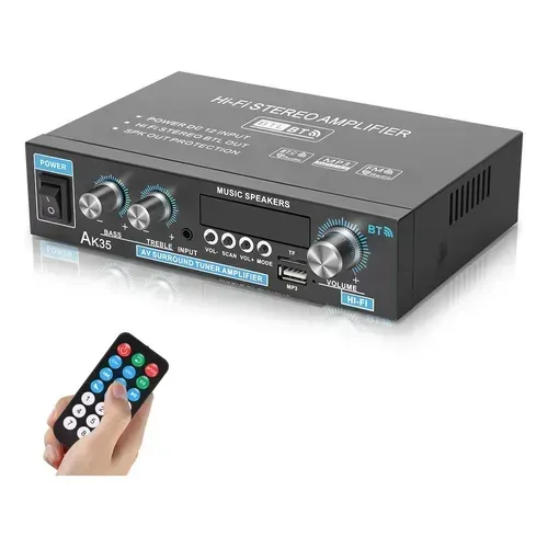 RECEIVER RC5000 BT 300W + 5 PARES CAIXAS DE PAREDE PRETAS ORION