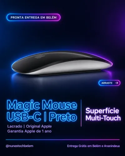 Apple Magic Mouse USB-C Preto - Novo e Lacrado