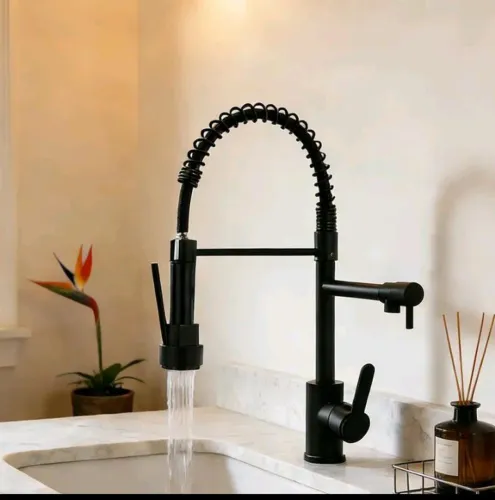 TORNEIRA GOURMET MESA ALTA QUENTE/FRIA PRETA MATTE NOVA