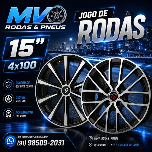 JOGO DE RODAS ARO 15 FURAÇÃO 4X100 4X99