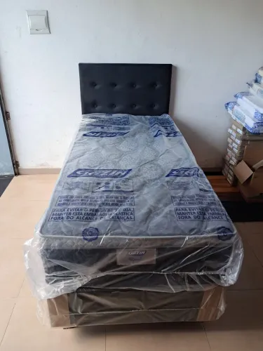 Conjunto box solteiro molas ensacadas gazin # 10x sem juros no cartão