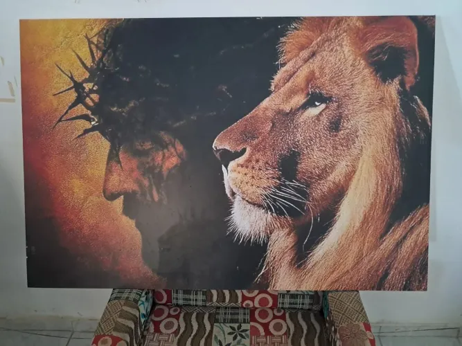 Quadro de Imagem do Leão da tribo de Judá.