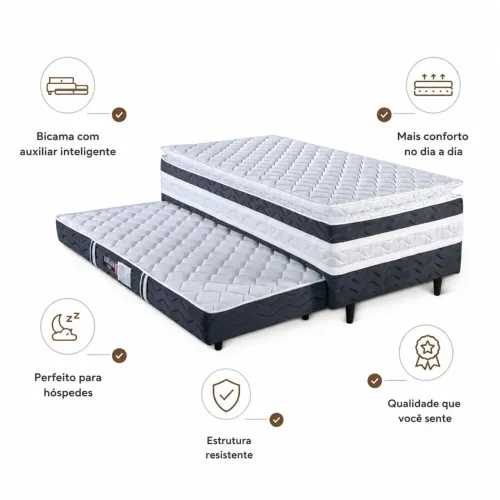 Cama box com auxiliar design