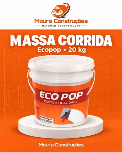 Massa Corrida Ecopop 20kg para Paredes e Tetos