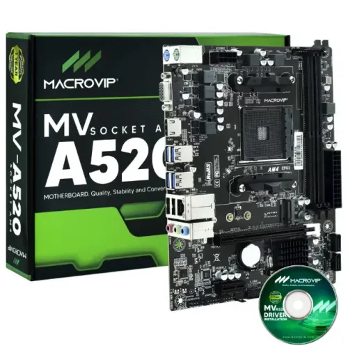 PLACA MAE AM4 MACROVIP MV-A520 M.2/VGA/HDMI/DDR4