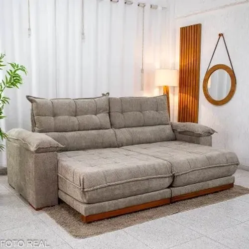 Sofá Retrátil Reclinável 2.30m Chenille e D28 Soft - Molas Ensacadas rf65