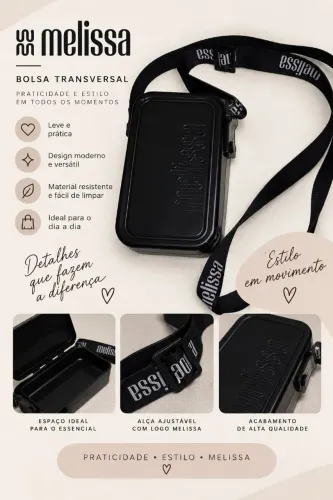 ? Bolsa Melissa preta transversal