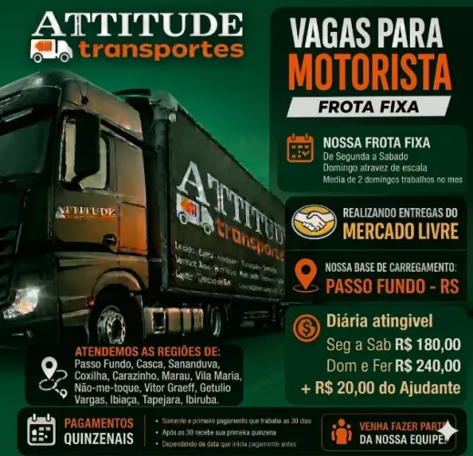 PASSO FUNDO - VAGA PARA MOTORISTA ENTREGADOR
