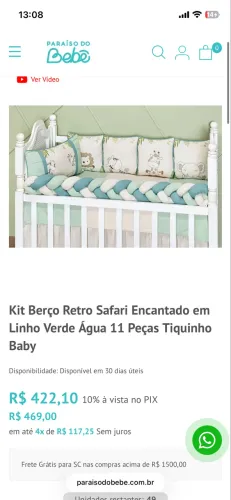 Kit berço Safari semi novo 