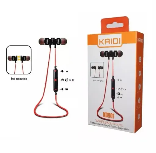 Fone de Ouvido Bluetooth Original Sem fio Com Microfone Kaidi KD901