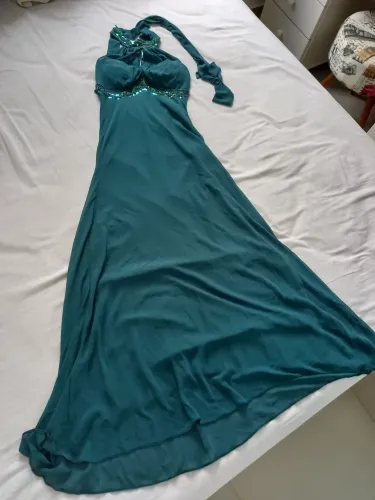 Vestido social longo cor verde