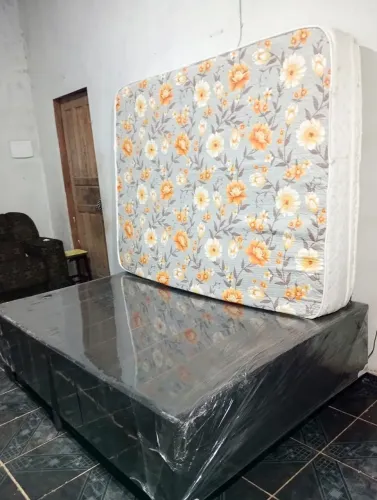 Cama box casal base é colchão de molas ensacadas cama top bem alta