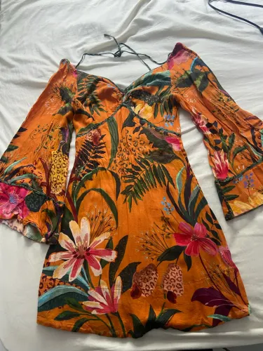 Vestido Farm manga longa curto P