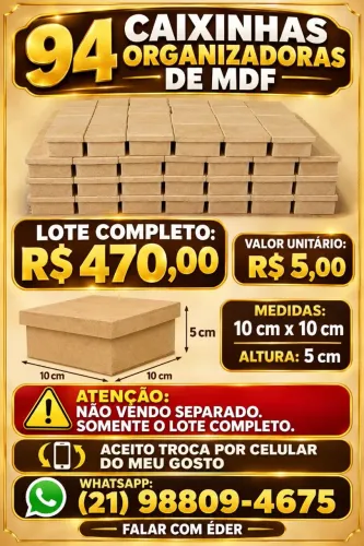94 CAIXINHAS DE (MDF) ORGANIZADORAS 
