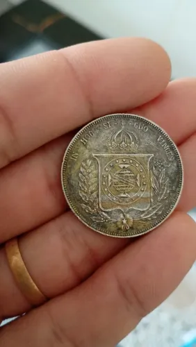 Moeda de prata Mil reis 1857