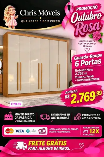 QUARDA ROUPA ROBUST NEW 6 PORTAS