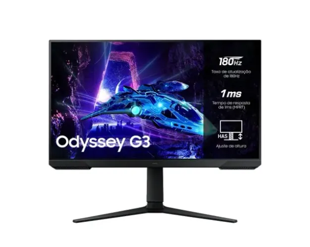 Monitor Gamer Samsung Odyssey G3 27" Full HD 180Hz 1ms - Altura Ajustavel e Pivo