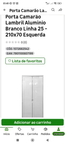 Porta camarão lambril 210x70cm abertura para esquerda.