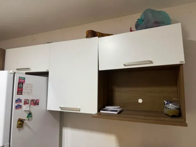 Armário Aéreo de Cozinha MDF com Nicho para Micro-ondas