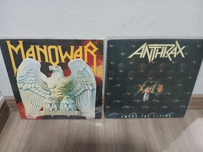 Disco vinil Manowar e Anthrax