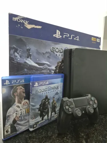 Ps4 Slim 1TB + 2 Controles + 1 Jogo GTA