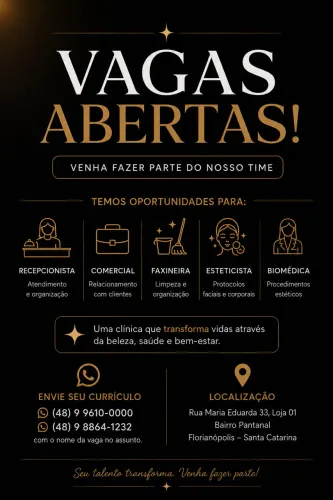 Vagas Abertas em Clínica Premium de Estética em Florianópolis