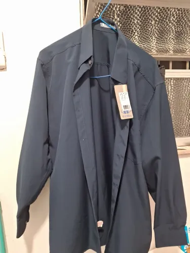 Camisa social micro fibra azul marinho ,manga longa ,Walmisa.