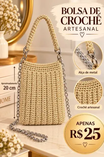 Bolsa de crochê artesanal