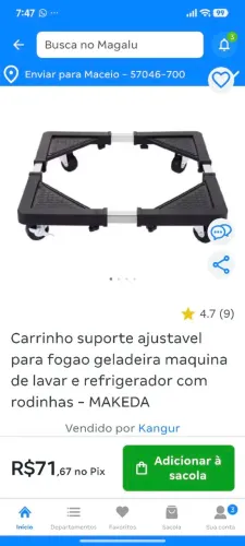 Suporte para fogão e geladeira
